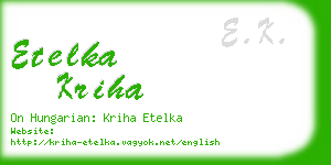 etelka kriha business card